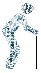 Words illustration of good retirement concept over white background