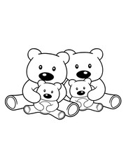 kinder familie geschwister papa mama baby junges liebe 2 freunde paar team sitzend bär süß niedlich sitzen klein comic cartoon clipart design teddy grizzly grizzlybär dick lustig