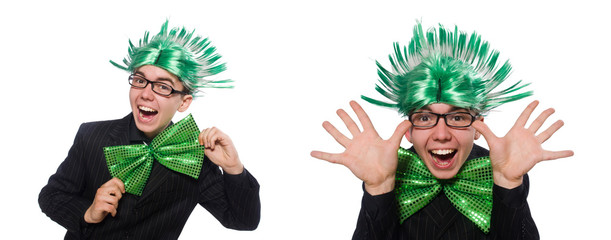 Funny man with mohawk hairstyle