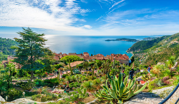 Eze village at french Riviera coast, Cote d'Azur, France