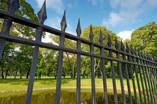 Iron fence around the Park.