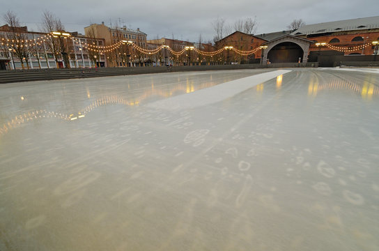 Ice rink in the city.