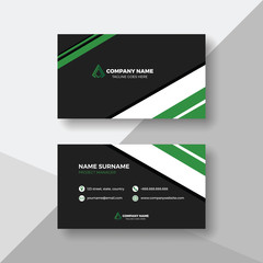 Naklejka premium Modern business card with green details