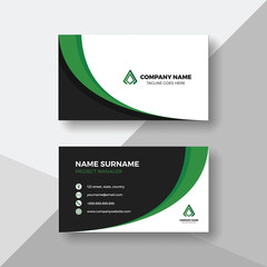 Professional business card with green details