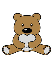herz liebe bär süß niedlich sitzen klein comic cartoon clipart design teddy grizzly grizzlybär sitzend dick lustig