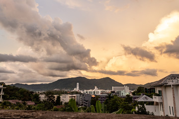 A dramatic sunrise over the city of Patong from the southern hillside.