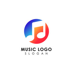 music logo design. flat music note symbol design