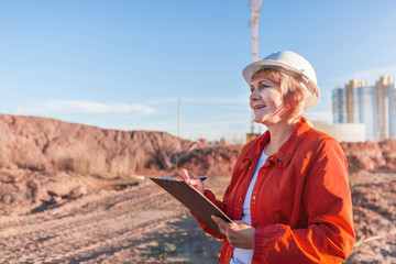 female engineer on construction site