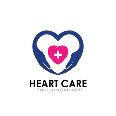 heart care logo design template
