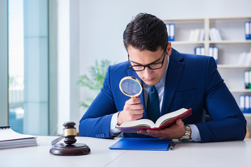 Lawyer working in his office