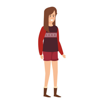 woman with christmas sweater
