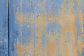 Old grunge vintage dirty blue wood with peeling paint texture abstract background