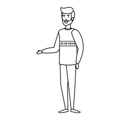 young man with christmas sweater