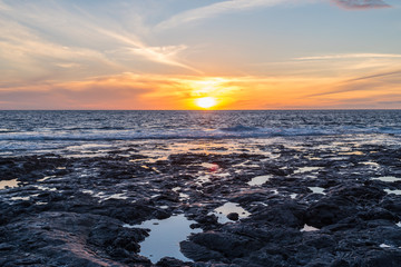 Tropical sunset over the ocean