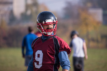 portrait of A young American football player