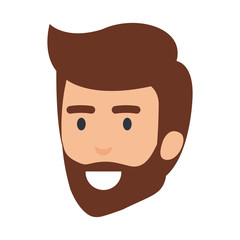 Fototapeta premium young man head with beard avatar character