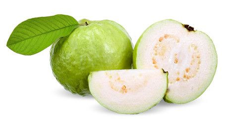 Guava fruit isolated on white clipping path