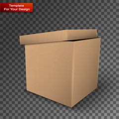 Package Box isolated on transparent background