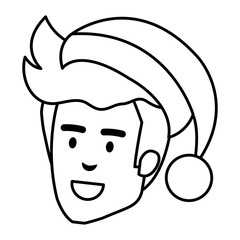 young man head with santa hat