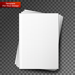 Stack of blank magazines template
