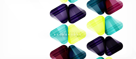 Glass triangles modern geometric composition, abstract background