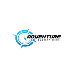 adventure logo design compass icon symbol