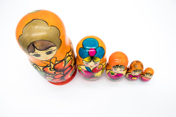 Russian toy matryoshka, on a white background