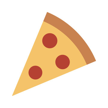 recommend clip art: Pizza slice with pepperoni flat vector color icon for food apps and websites