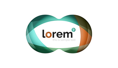 Abstract geometric logo design, overlapping shapes