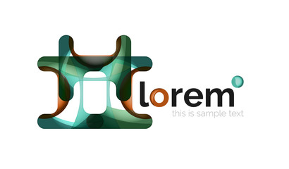 Abstract geometric logo design, overlapping shapes