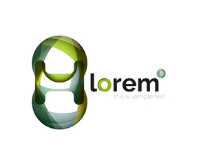 Abstract geometric logo design, overlapping shapes