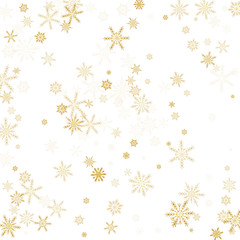 Gold Snow Falling on Black Background. 