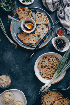 Flat bread on plate