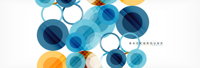 Abstract colorful geometric composition - multicolored circle background