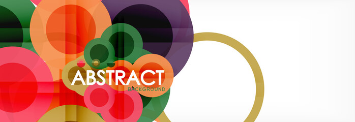Abstract colorful geometric composition - multicolored circle background
