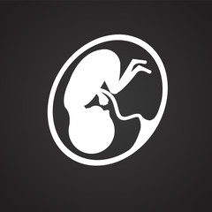 Embrion on black background icon
