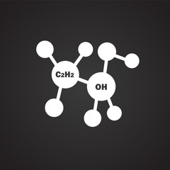 Molecular formula on black background icon