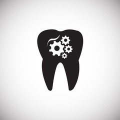 Stomatology on white background icon