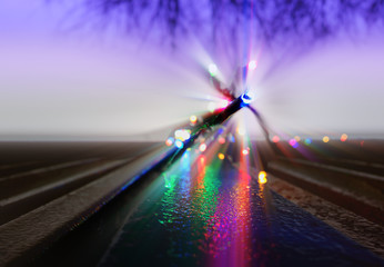 Night neon lamps on surface object background