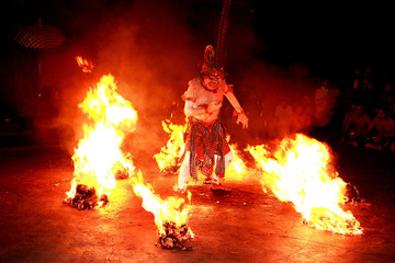 Kecak dance performance in Bali known as fire dance