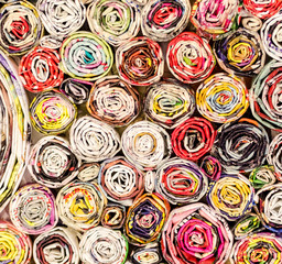 Roll of the used color paper