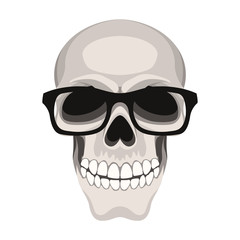  skull vector illustration flat style front side