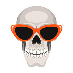  skull vector illustration flat style front side