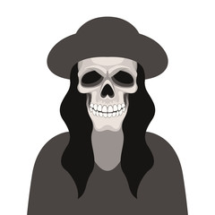   human skull vector illustration flat style front 
