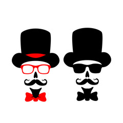 skull vector illustration flat style front side