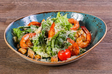 Caesar salad with shrimps