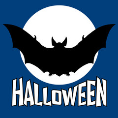 bat halloween vector illustration flat 