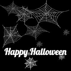 Vector illustration spider web background black lettering