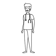general practitioner with stethoscope character