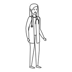 female doctor with stethoscope character